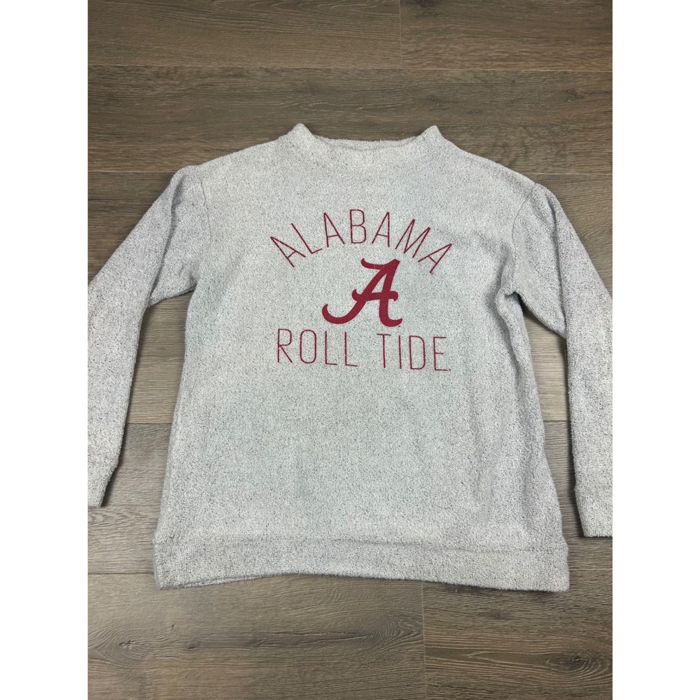 Pressbox Alabama Roll Tide Comfy Terry Sweatshirt Grey Womens Medium Pullover